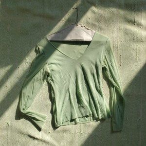 Pea green viscose top